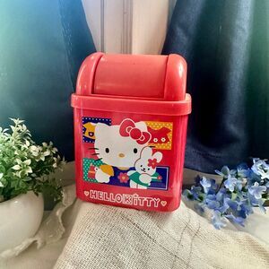 Vintage Sanrio Hello Kitty Desk Tin Trash Bin